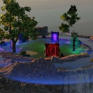 Floating Island with Portal Gates created by StarBliss 3DXChat Sharing Themed & Fantasy